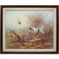 Öl Auf Leinwand Pointer Hund, Jagd, 1980, Signiert Von P. White von GemsofKambora