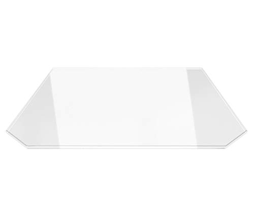 Sechseck 120x130cm - Funkenschutzplatte Kaminbodenplatte Glasplatte f.Ofen Kaminofenunterlage (Sechseck 120x130cm ohne Silikon-Dichtung) von GenWJ