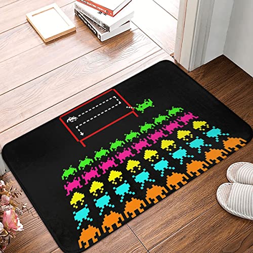 Eingangstürmatte 70er 80er Arcade-Spiel Badematte Space Invader Schule Fußmatte Küchenteppich Outdoor-Teppich Wohnkultur 20"x32" von Genan Trading