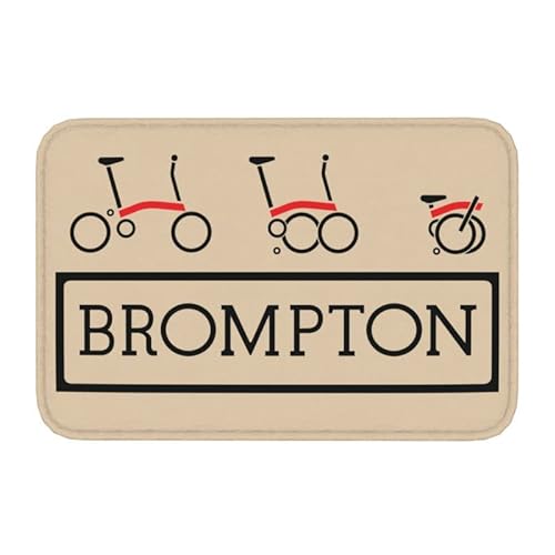 Eingangstürmatte Benutzerdefinierte Brompton Fahrrad Fußmatte Anti-Rutsch Eingang Bad Küche Tür Bodenmatte WC Teppich Wohnzimmer Teppich Fußpolster Heimdekoration 16"x24" von Genan Trading