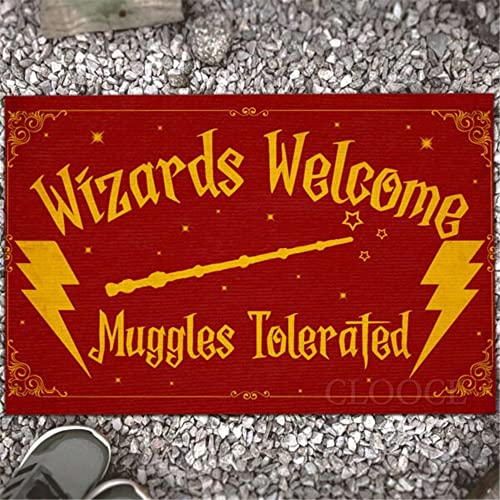 Eingangstürmatte Magic Movie Carpets Wizards Welcome Muggles Tolerated Floor Mat FashionIndoor Footmats Kitchen Mats Home Decor 16"x24" von Genan Trading
