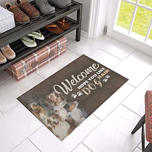 Fußmatte Inneneingang Willkommen Flanell Badematte Australian Shepherd's Hair Fußmatte personalisierte Geschenke Home Decor Housewarminggeschenk 24"x36" von Genan Trading