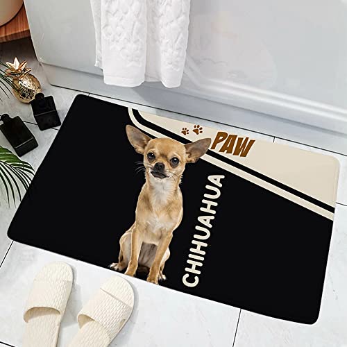 Fußmatte für den Eingang Bitte Denken Sie daran, Chihuahua-Hunde-Fußmatte mit Aufdruck, Haustier-Hundeteppich, rutschfeste Absorptions-Fußmatte für Schlafzimmer, Küche, 24"x36" von Genan Trading