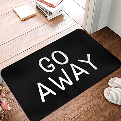 Home Entrance Fußmatte Go Away FUUNY Word rutschfeste Fußmatte Weiße Buchstaben Bad Küchenmatte Outdoor Teppich Modern Dekorieren 16"x24" von Genan Trading