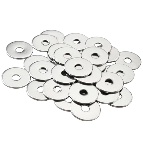Gendewiner M3 Unterlegscheiben, M3 x 7 x 0,5 mm, großer Außendurchmesser, einfarbig, breit, Metall, rund, flach, Reparaturscheibe, 304 Edelstahl-Unterlegscheiben (50 Stück) für Schrauben von Gendewiner