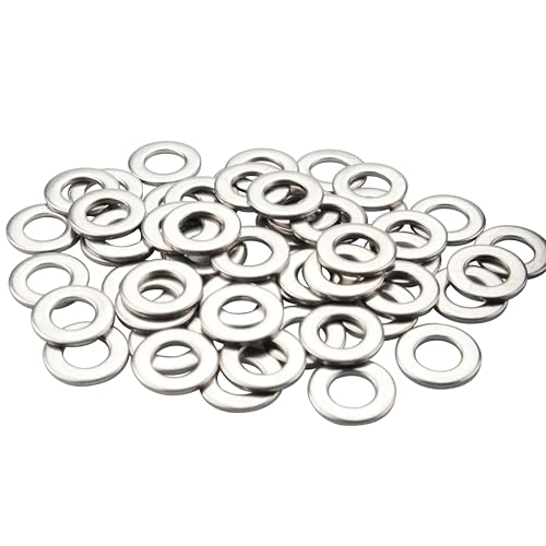 Gendewiner M6 Unterlegscheiben, M6 x 12 x 1,6 mm, großer Außendurchmesser, einfarbig, breit, Metall, rund, flach, Reparaturscheibe, 304 Edelstahl-Unterlegscheiben (20 Stück) für Schrauben von Gendewiner