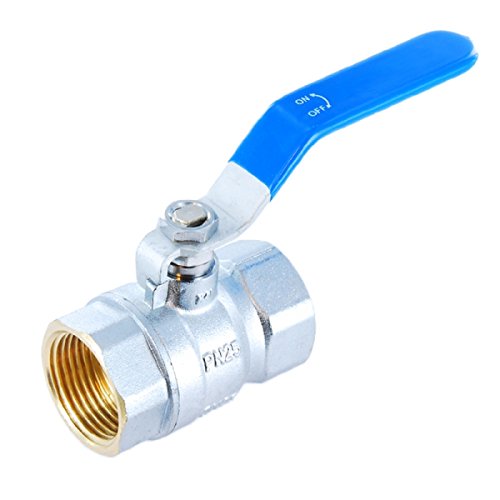 3/8“ Kugelhahn I Messing verchromt I blauer Hebelgriff I voller Durchgang I PN 25 I BSP I 2x Innengewinde I FF von Genebre