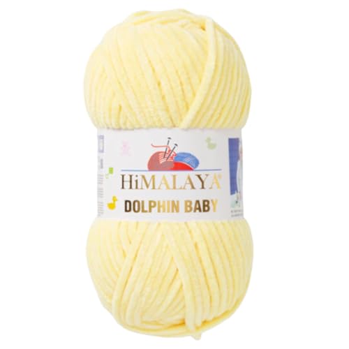 Himalaya Dolphin Baby Samtgarn Handstrickwolle 80302 Hellgelb von Genel