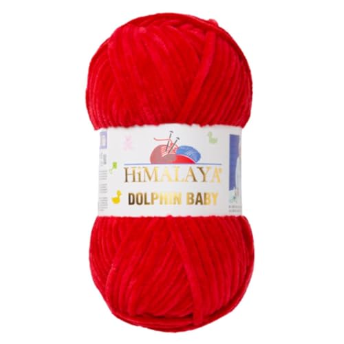 Himalaya Dolphin Baby Samtgarn Handstrickwolle 80352 rot von Genel