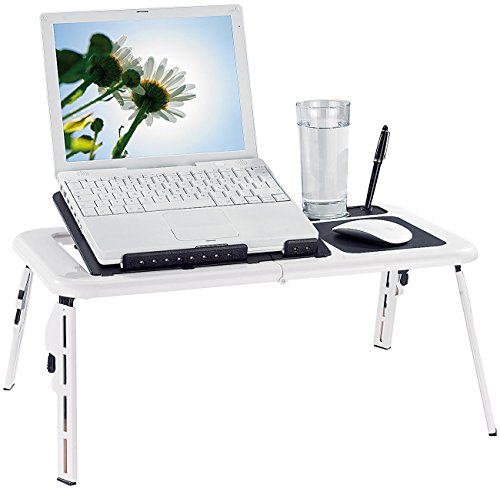 General Office Notebook Tisch: Notebooktisch mit 2 USB-Lüftern, klappbar (Laptoptisch klappbar, Mobiler Laptoptisch klappbar, klappbare Workstation) von General Office