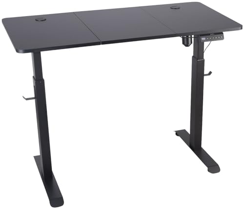 General Office Kleiner Schreibtisch: Elektrisch höhenverstellbarer Schreibtisch, 120x60 cm, schwarz (Computertisch höhenverstellbar, Kinderschreibtisch, Bürostuhl) von General Office