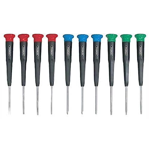 General Tools 690 Präzisions-Schraubendreher, 10 Stück, farbcodierte Schlitz-, Kreuzschlitz- und Torx-Bits mit Drehköpfen, Organizer-Koffer von General Tools