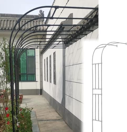 0,6 M - 2,4,0 M Garten Schwarzer Bogen Heavy Duty Halbe Seitenbögen Für Wand Weiße Gartenlaube Für Gartenpflanzen Unterstützung Eisengitter, Black, 240x240cm/7.9x7.9ft von Generic