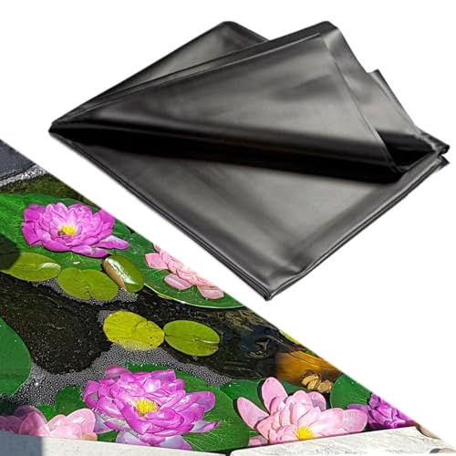 0.12mm Dicke Teichfolien Schwarz Teichplane HDPE Gartenteichfolie wasserdicht Dichtungsfolie für Fischteich Teichmembran Fisch und Pflanzenfreundlich Fischteichfolie für Teichbau 1x2m 3x4m 4x6m(2x4.0m von Generic