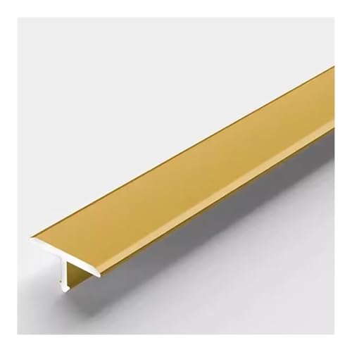 1,0/1,5 m Aluminium-Bodenübergangsleiste, T-Form-Türschwellen-Kantenverkleidung for Holzböden und Fliesen, Wandnaht-Dekorverkleidungen(Gold 1,Length 150 cm) von Generic