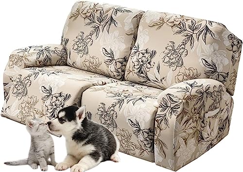 1/2/3 Sitzer Sofa Sitzbezüge Stretch 4/6/8 teilig Couch Schonbezug Sesselbezug Rutschfester Möbelschutz elastischer weicher Elasthan Sesselschutz mit Seitentasche von Generic