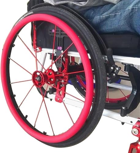 1 Paar Rollstuhl-hinterradabdeckung, rutschfeste Schutzhülle, Handschiebeabdeckung (22" / 24"), Leicht Zu Reinigen, Vor Hitze Schützend, Kratzfest, D, 24inch von Generic