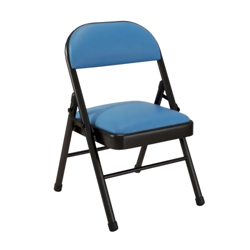 1 Pack Black Metal Frame Folding Chair - Portable Stackable Seating for Indoor/Outdoor Use, Events, Offices, Weddings, Parties, Picnics, Kitchens & Restaurants (Blau) von Generic