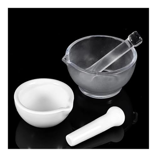 1 Set Labor Glas/Keramik Mörser und Stößel Durchmesser 6/9/12/15/18cm Schleifen Container Experiment(60mm ceramic) von Generic