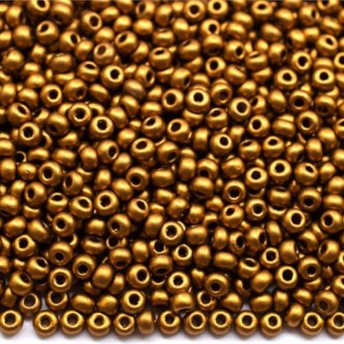10/0 01740 Tschechische Glas-Rocailles Rocailles Bronze Metallic Verpackung 900 Stück Gewicht 10 Gramm Perlengröße 2,3 mm Zum Perlensticken und Herstellen von Schmuck von Generic