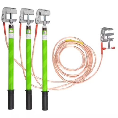 10–500 KV Hochspannungs-Erdungskabel mit Stab/Pol, 25 quadratische transparente weiche Kupferdrähte for Umspannwerke in Stromverteilungsräumen(Green,0.5m) von Generic