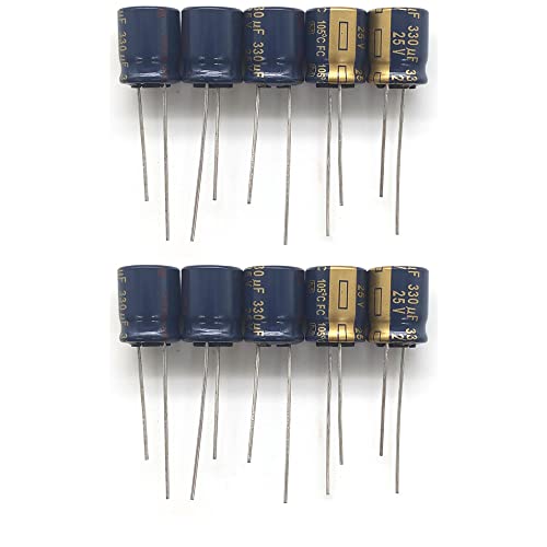 10 Stück Elko FC 330uF 25V ±20% -40°C~105°C Low Impedance Kondensator Radial, D10 x L12.5 mm 10 Stück Elko FC 330uF 25V ±20% -40°C~105°C Low Impedance Kondensator Radial, D10 x L12.5 mm von Generic