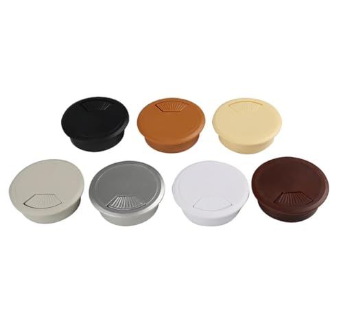 10 Stück Tischkabelabdeckungen Aus ABS-Kunststoff 50mm/53mm PC Computertisch Runde Drahtaufbewahrung Grommet Hardware-Zubehör(Silver,50mm) von Generic
