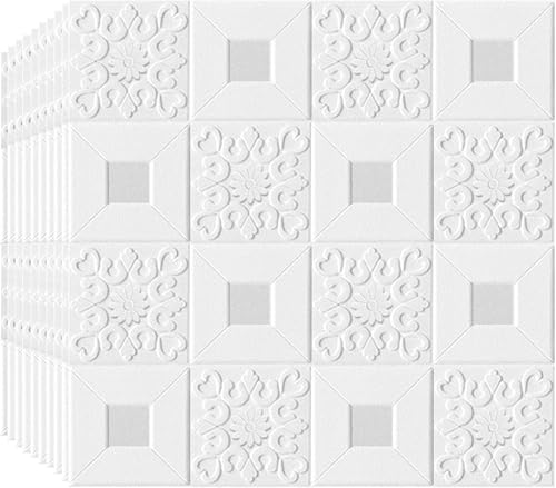 10 Stück Ziegeleffekt Wandpaneele, 27,6 X 27,6 DIY Selbstklebende Wandfliesen, 3D-tapete Wasserdicht, Aufkleben Auf Verkleidung Für Wände, Küche, Bad, Wohnzimmer Dekoration, C von Generic