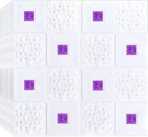 10 Stück Ziegeleffekt Wandpaneele, 27,6 X 27,6 DIY Selbstklebende Wandfliesen, 3D-tapete Wasserdicht, Aufkleben Auf Verkleidung Für Wände, Küche, Bad, Wohnzimmer Dekoration, F von Generic