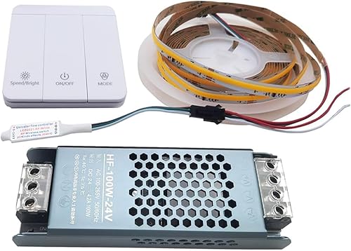 10 m WS2811 COB Stromzufuhr Pferd Rennen, Warmweiß, LED-Lichtstreifen, Pixel Band DC24 V mit RF-Controller, Warmweiß, 5 m Set von Generic
