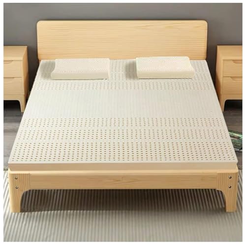 100 % Bio-Latex, atmungsaktiv und bequem, Matratzenauflage aus Memory-Schaum, Belüftung der Poren mit Waben, weich und bequem, 5 cm, 200 x 210 cm (79 x 83 Zoll) von Generic