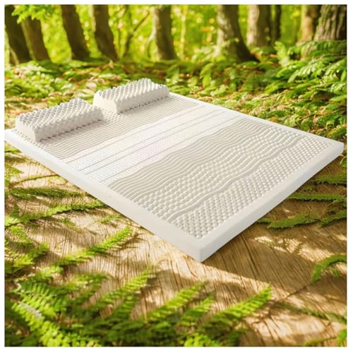 100% Naturlatex Matratzen Massage Single DoubleFamily King Queen Twin Full Size - 3 Zoll - Bio-Bezug inklusive,3in,200x220cm(79x87in) von Generic
