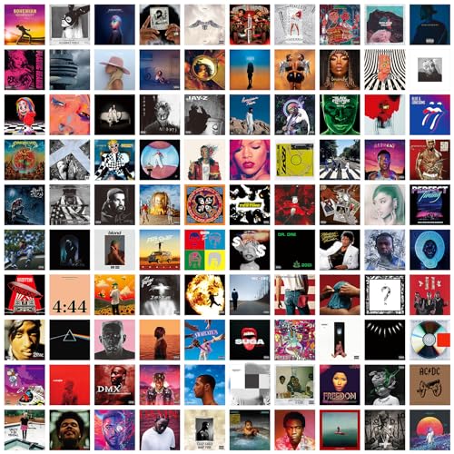 100 Stück Album Cover Poster Ästhetische Bilder Wand Collage Kit für Zimmer 12,5 x 12,5 cm von Generic