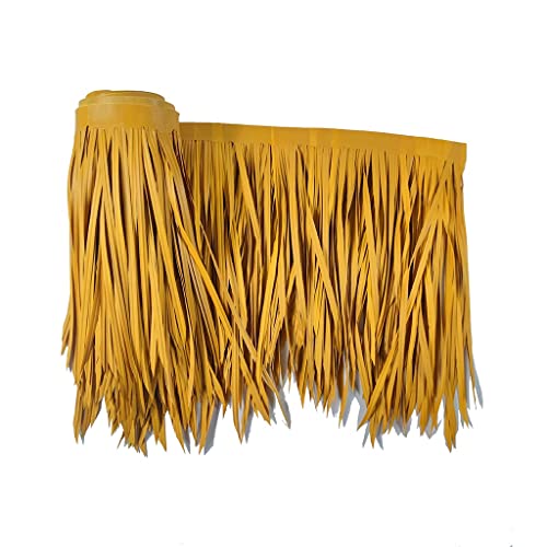 100 cm X 50 cm Synthetische Strehdachinung Für Tiki-Bar In 1 Rolle, Langlebige Stroh Palm Thatch Rolle Tiki Hütten Gras Dachschirmabdeckung Mini Bar Dach(Yellow f,0.5x2m/1.64X6.56ft) von Generic