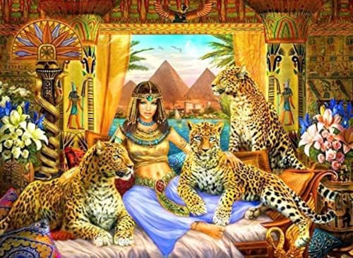 1000 Teile Puzzles Für Kinder Ägyptische Königin Und Leopard Spaß Erwachsene Puzzle Jedes Stück Ist EIN Unikat, Egyptian Queen and Leopard, 5000pcs von Generic