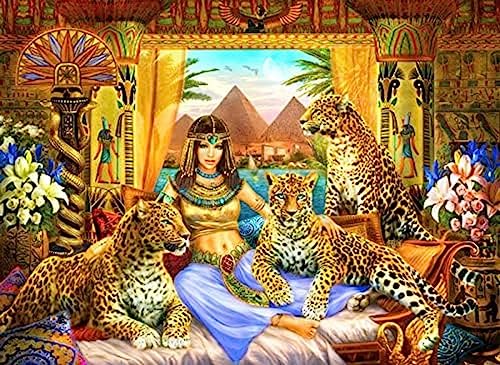 1000 Teile Puzzles Für Kinder Ägyptische Königin Und Leopard Spaß Erwachsene Puzzle Jedes Stück Ist EIN Unikat, Egyptian Queen and Leopard, 6000pcs von Generic