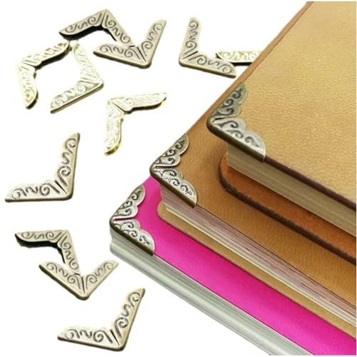 100pcs Retro Metal Corner Protector Book Scrapbooking Menüs Alben Dekoration Vintage Protektor Datei Ordner Ecke Dekorative Beschützer Für Handwerks von Generic