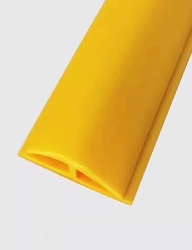 10M Teppich Trim Streifen Selbstklebend PVC Laminat Boden Tür Streifen Tür Boden Übergang Schwelle Trim und Kanten Gummi Boden Randstreifen (Yellow,10m/390in) von Generic