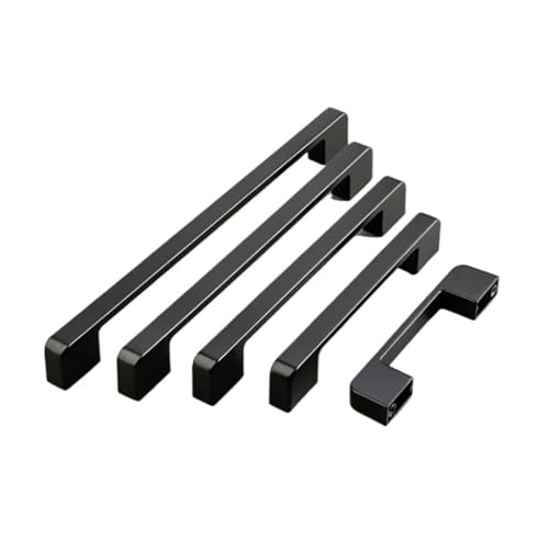 10er-Pack Küchenschrankgriffe, 192 mm Lochmitte, Türgriffe for Schrank, Kleiderschrank, Badezimmer, Edelstahl(Schwarz) von Generic