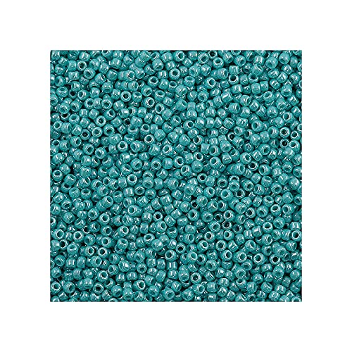 10g TOHO Rocailles 11/0, glühender undurchsichtiger Türkis (# 132) (TOHO seed beads 11/0, Lustered Opaque Turquoise (#132)) Japanishe Glas Rund Perlen von Generic