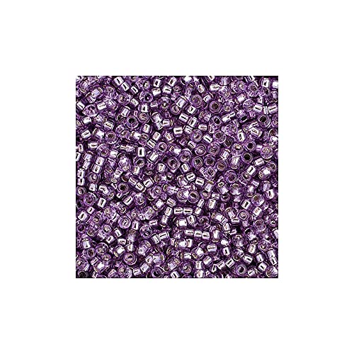 10g TOHO Rocailles 11/0, silbergefüttert Lt.Grape (# 2219) (TOHO seed beads 11/0, Silver-Lined Lt.Grape (#2219)) Japanishe Glas Rund Perlen von Generic