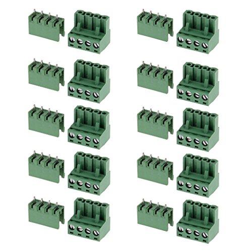 10pcs 5.08mm Gerade 4-polig Schraubklemme Anschluss Steckbare Typ von Sharplace