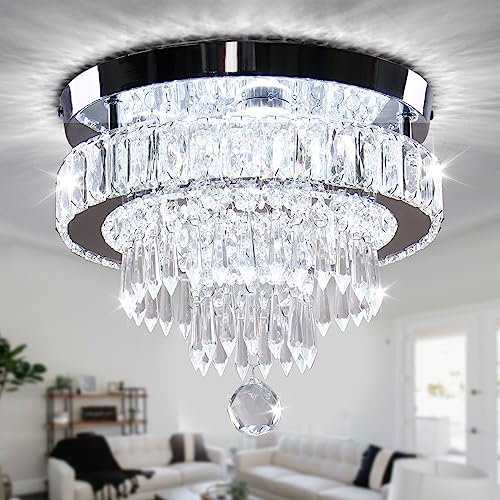 11,8" Modern Kronleuchter Kristall Leuchte led deckenlampe Crystal küchenlampe mit Kristallen LED deckenleuchten wohnzimmerlampe Deckenleuchte Leuchter für Schlafzimmerlampe Lampe Chandelier von Generic