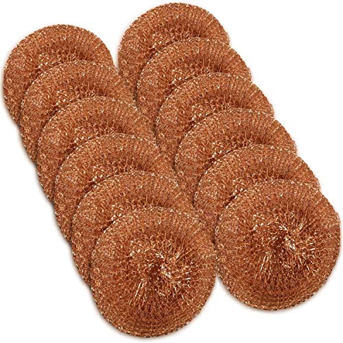 12 Stück Kupferbeschichtete Scheuerschwamm, Küchenreinigung, kupferbeschichtetes Scheuerpad, Reinigungskugel von Generic