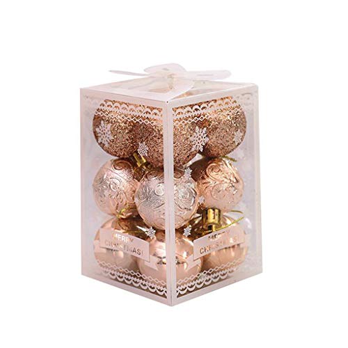 12 Stück Weihnachtsbaum Weihnachtskugeln Dekorationen Kugeln Party Hochzeit Ornament wojonifuiliy01-Halloween-Weihnachts-geschenk (Beige, One Size) von Generic