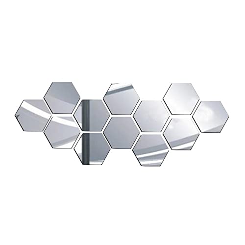 12 Teile/Satz 3D Spiegel Wandaufkleber Hexagon Form Acryl Klebstoff Wand Abnehmbare Aufkleber Aufkleber Decor Badezimmer Mosaik O2l1 von Generic