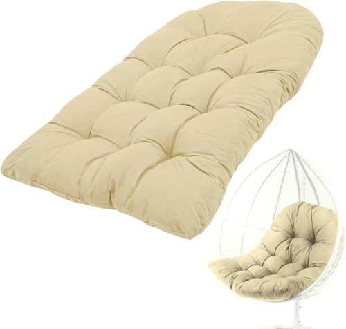 120 * 80cm Hängesessel Kissen - Wasserdichtes Und Uv-beständiges Sitzkissen Für Polyrattan Rattan Hängeschaukel, Khaki von Generic