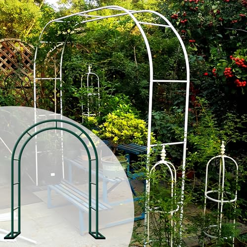 120cm 140cm 200cm 240cm Breit Schwer Rosenbogen Verzinkt Gartenbogen Metall Pergola Rankhilfe Rankgitter Torbogen Stabil Rosengitter Für Kletterpflanzen(Dark Green,120 * 220cm/3.9 * 7.2ft) von Generic