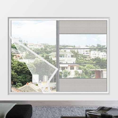 125x130cm,Fliegengitter für Fenster, selbstklebendes Fenstergitter mit Bändern, waschbar und wiederverwendbar, blockiert Mücken, Fliegen und Insekten 125x130cm,Fliegengitter für Fenster, selbstklebendes Fenstergitter mit Bändern, waschbar und wiederverwendbar, blockiert Mücken, Fliegen und Insekten von Generic