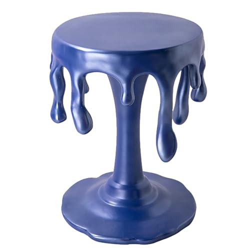 13" Runder Beistelltisch aus Kunstharz, Tropfenförmiger Couchtisch, Unregelmäßiges Design, Kein Zusammenbau Erforderlich, for Wohnzimmer, Flur(Blue) von Generic